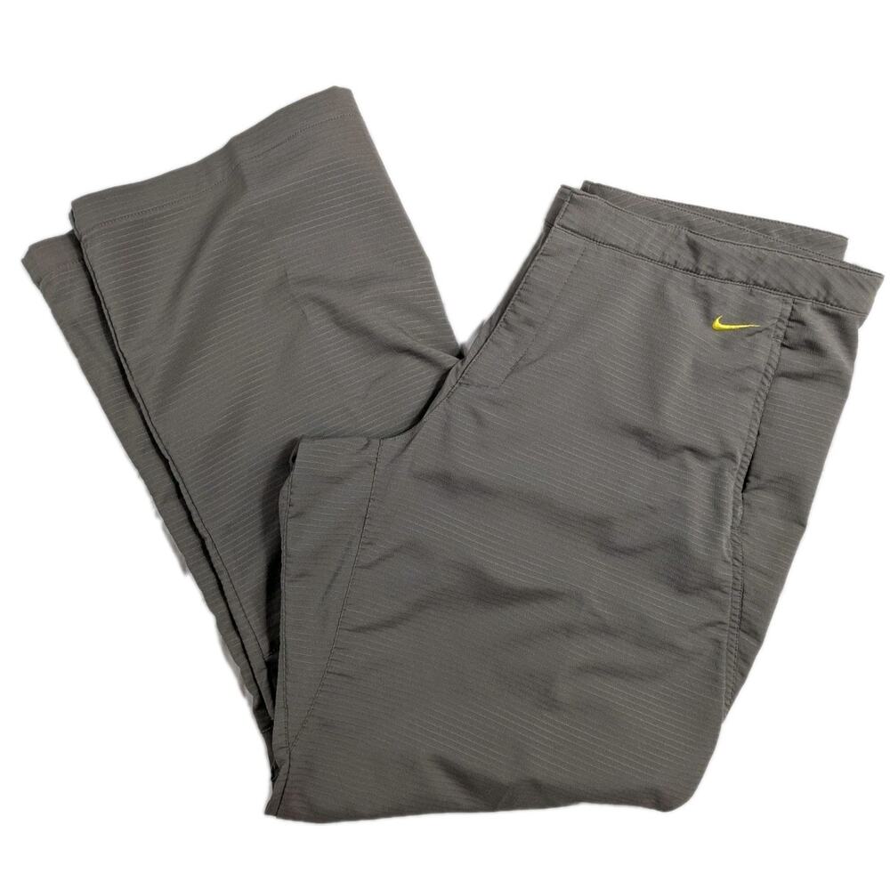 Nike FitDry Pants Women Large Gray 227509-207 Straight Leg Athletic Casual 36x29